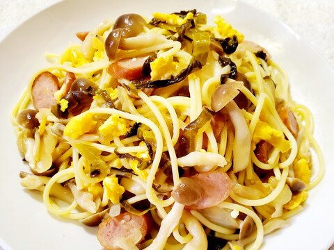 阿蘇高菜と炒り卵のパスタ